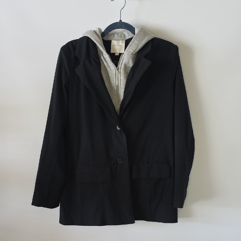 Hoodie Button Down Blazer